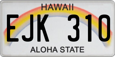 HI license plate EJK310