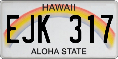 HI license plate EJK317