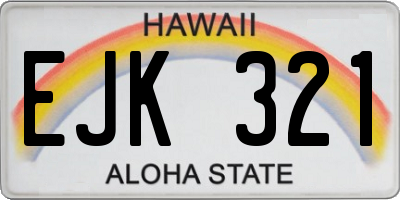 HI license plate EJK321