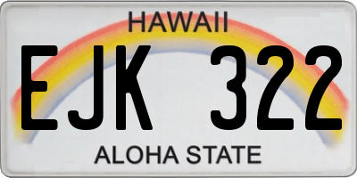 HI license plate EJK322