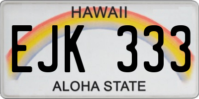 HI license plate EJK333