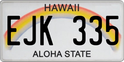 HI license plate EJK335