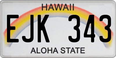 HI license plate EJK343
