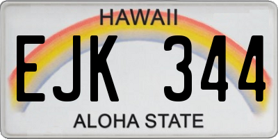 HI license plate EJK344