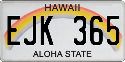 HI license plate EJK365