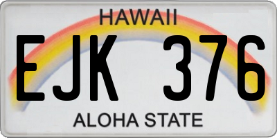 HI license plate EJK376