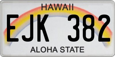 HI license plate EJK382
