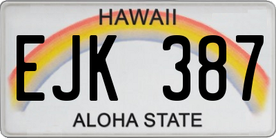HI license plate EJK387