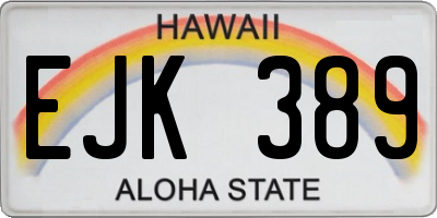 HI license plate EJK389
