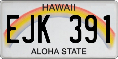 HI license plate EJK391