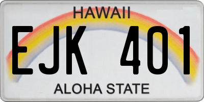 HI license plate EJK401