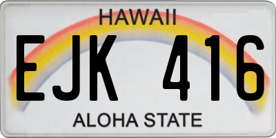 HI license plate EJK416