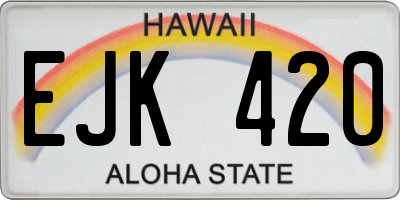 HI license plate EJK420