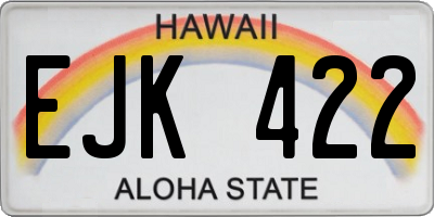 HI license plate EJK422