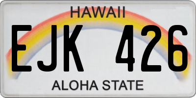 HI license plate EJK426