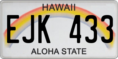 HI license plate EJK433