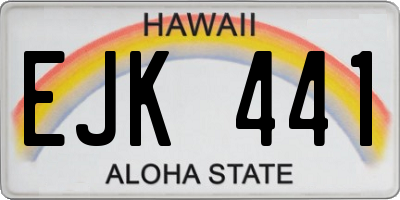 HI license plate EJK441