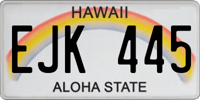 HI license plate EJK445
