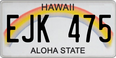 HI license plate EJK475