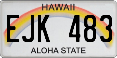 HI license plate EJK483