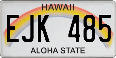 HI license plate EJK485