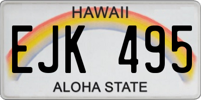 HI license plate EJK495