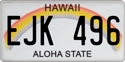 HI license plate EJK496