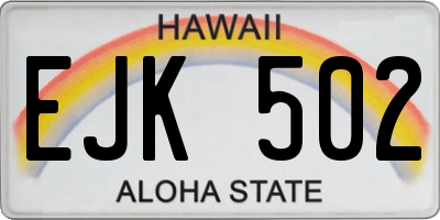 HI license plate EJK502