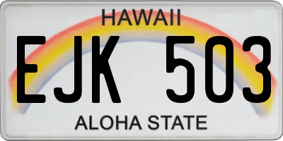 HI license plate EJK503
