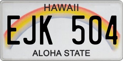 HI license plate EJK504