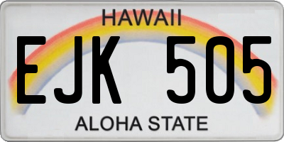 HI license plate EJK505