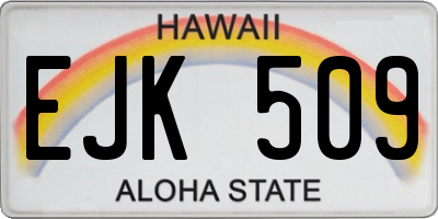HI license plate EJK509