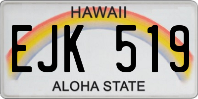 HI license plate EJK519