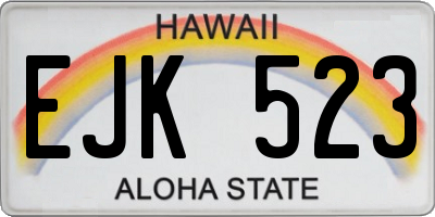 HI license plate EJK523
