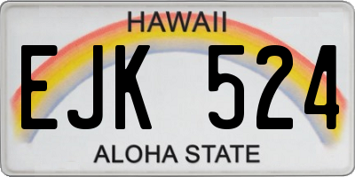 HI license plate EJK524