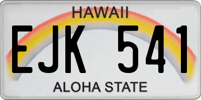 HI license plate EJK541