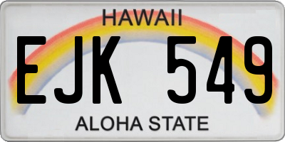 HI license plate EJK549