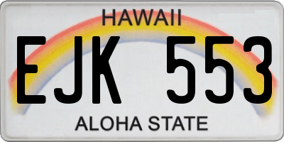 HI license plate EJK553