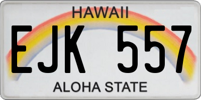 HI license plate EJK557