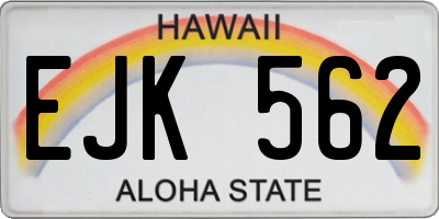 HI license plate EJK562