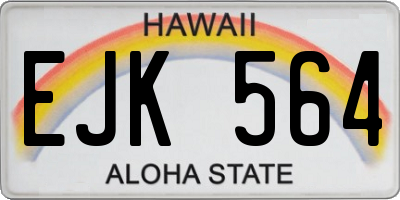 HI license plate EJK564