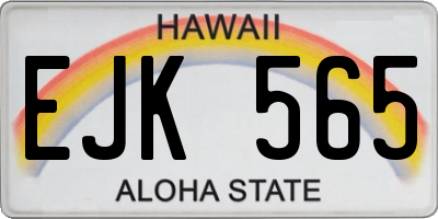 HI license plate EJK565