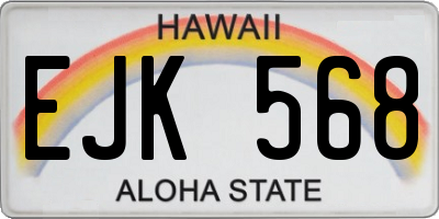 HI license plate EJK568
