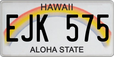 HI license plate EJK575