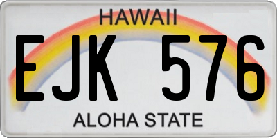 HI license plate EJK576