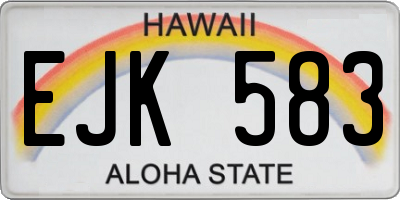 HI license plate EJK583