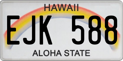 HI license plate EJK588