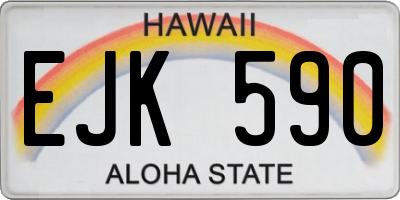 HI license plate EJK590