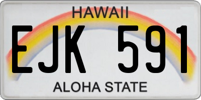 HI license plate EJK591