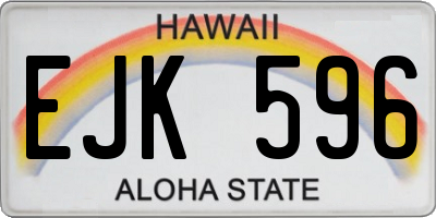 HI license plate EJK596